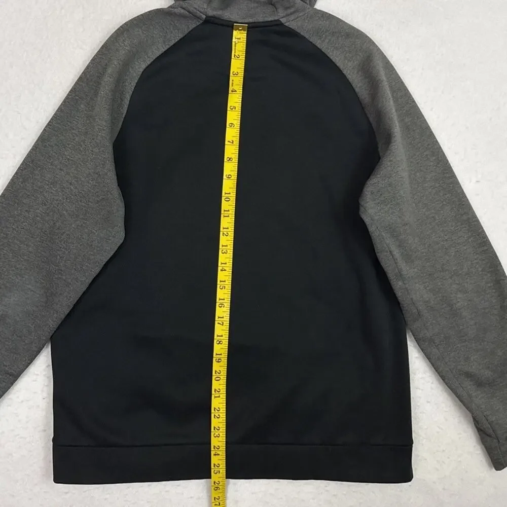 Nike Dri-FIT Hoodie Mens Medium Black Gray Pullover Swoosh Fleece Athletic